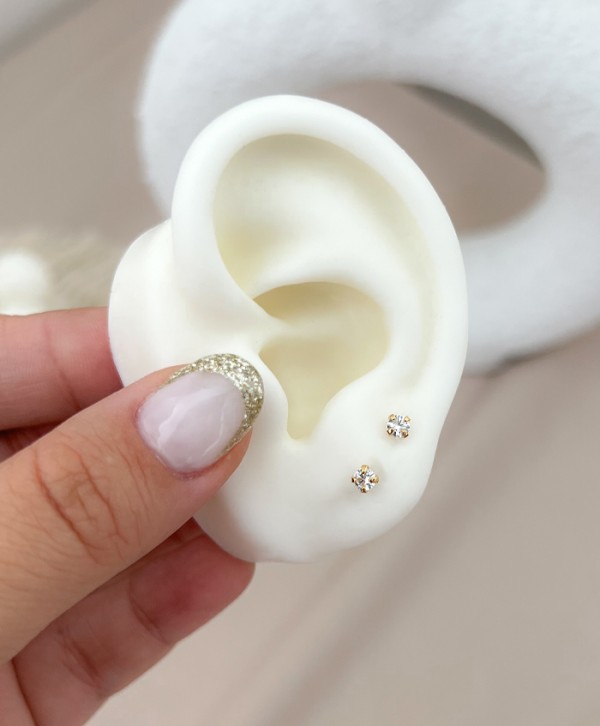 3mm sparkle earrings