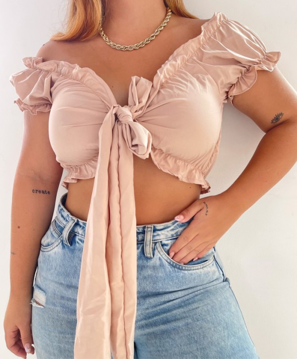 Crop Top Boleros And Neckline Type V