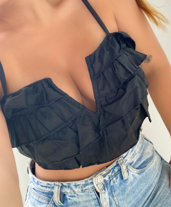 Crop Top With Boleros And Square Neckline